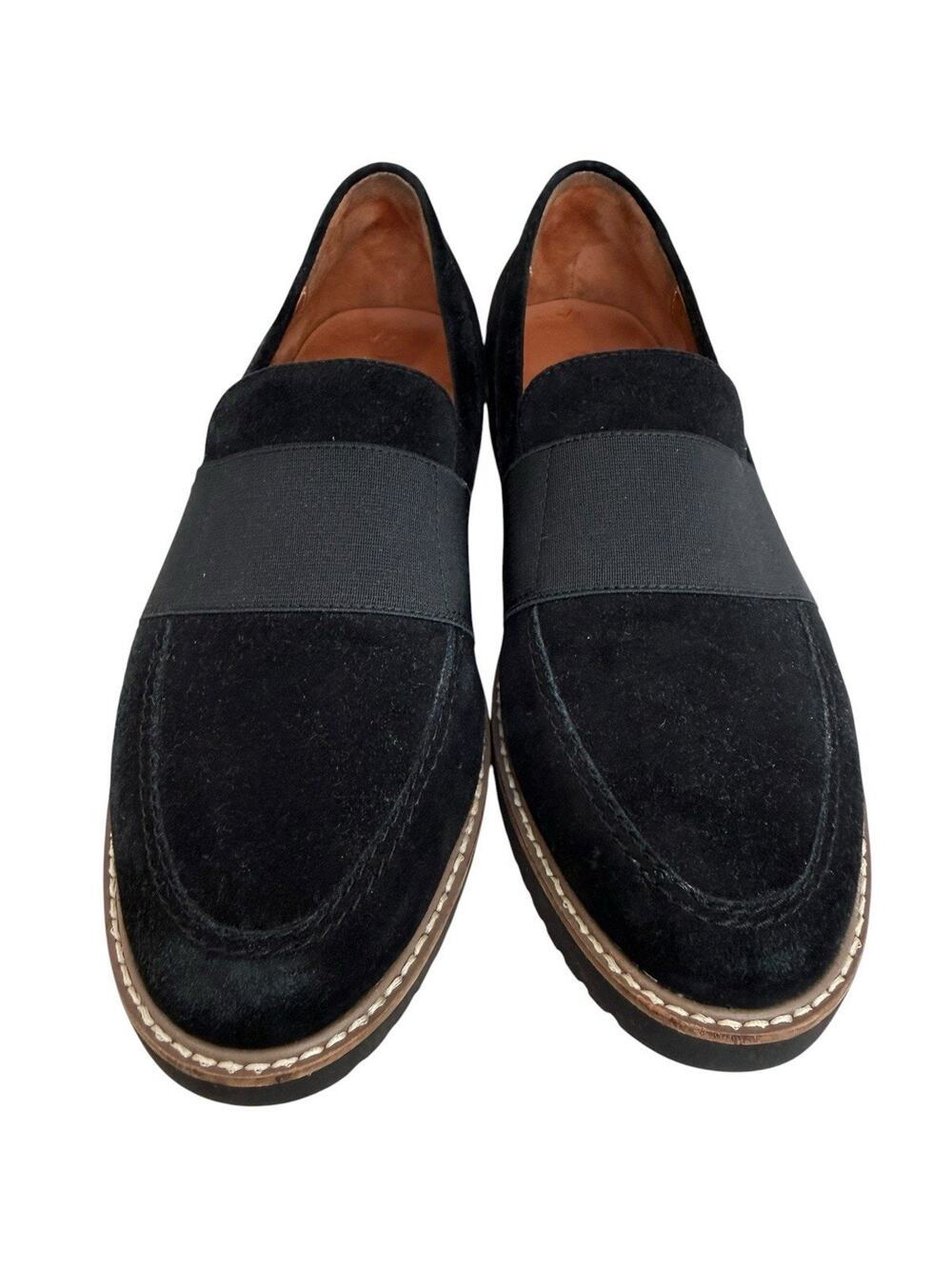 L’Amour Des Pieds Xanthus Black Suede Leather Loafer Size 8 Slip On Comfort Shoe